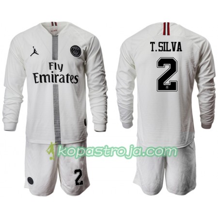 Billiga Fotbollströjor Paris Saint-Germain T.SILVA 2 Jodan Vit Barn Tredje tröja 2018/19 Långärmad